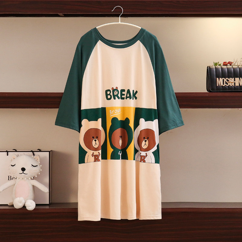 200斤夏天纯棉加肥加大码220睡裙 夕照兰睡裙