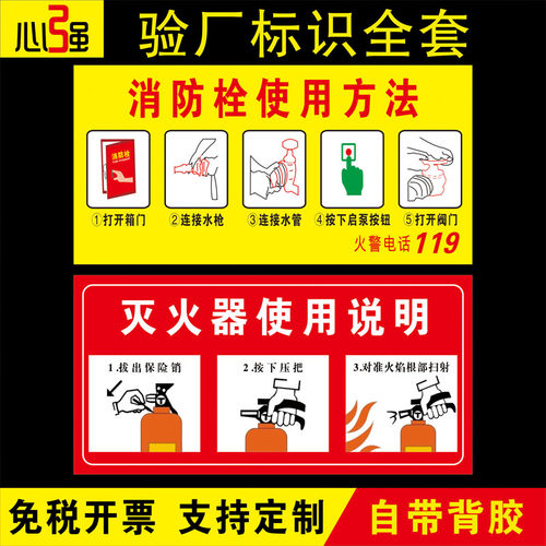 消防栓标识牌灭火器消火栓使用方法提示贴纸消防器材放置点标识贴防火门排烟口手报按钮安全标志标示牌子订制 - 图2