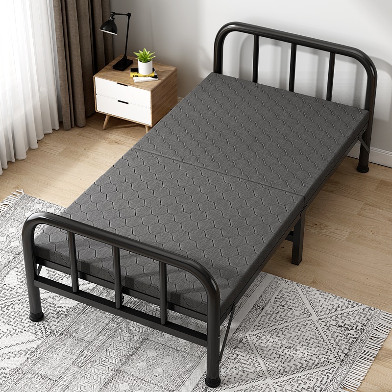 折叠床单人家用简易床办公室午睡神器便携小床出租屋成人硬板铁床 - 图1