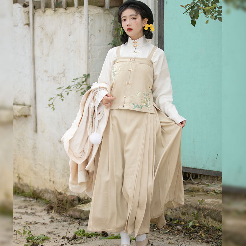 栾凰原创明制汉服女冬毛呢马面裙 栾凰汉服