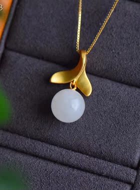 镶嵌和田玉欧美风格礼物吊坠包邮