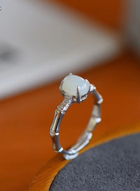 天然白玉送母亲礼物附证书戒指