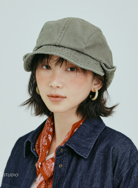 FUCHEMA 复古翻边渔夫帽女2026秋冬季百搭显脸小盆帽韩版报童帽子