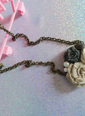 小众复古金属花朵手工项链