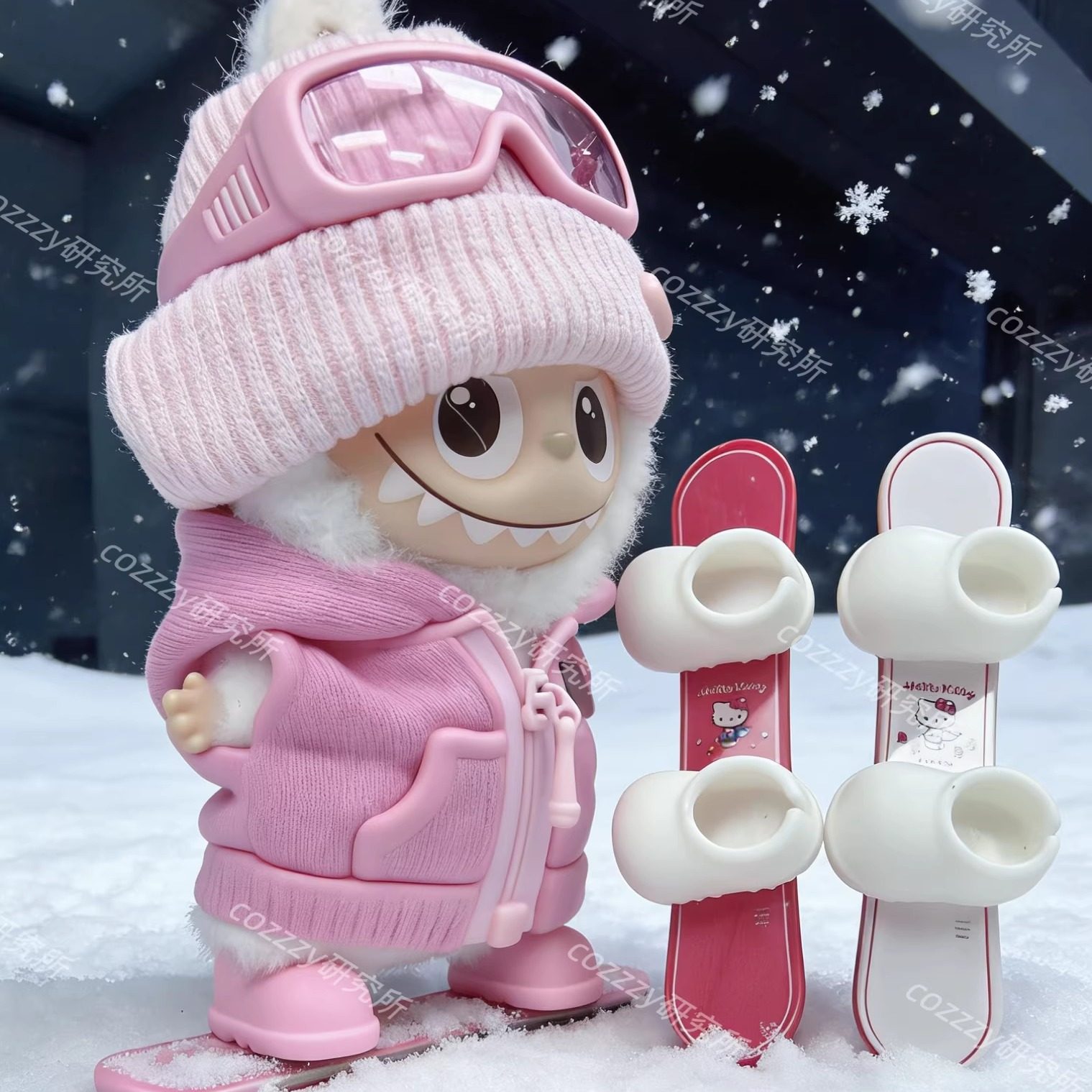 Labubu4.0双板滑雪娃衣10cm  Kitty联名滑雪单板 盲盒拉布布娃衣,淘宝优惠券,粉丝福利购,淘宝优惠卷