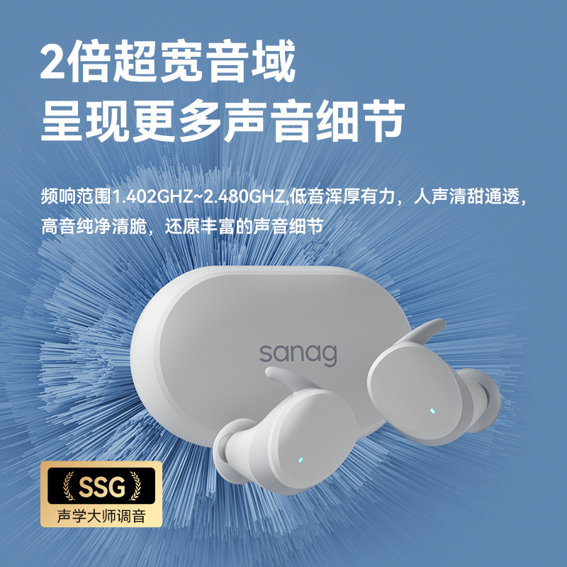 sanag塞那T10真无线蓝牙耳机入耳式降噪睡眠豆迷你游戏HiFi高音质 - 图3