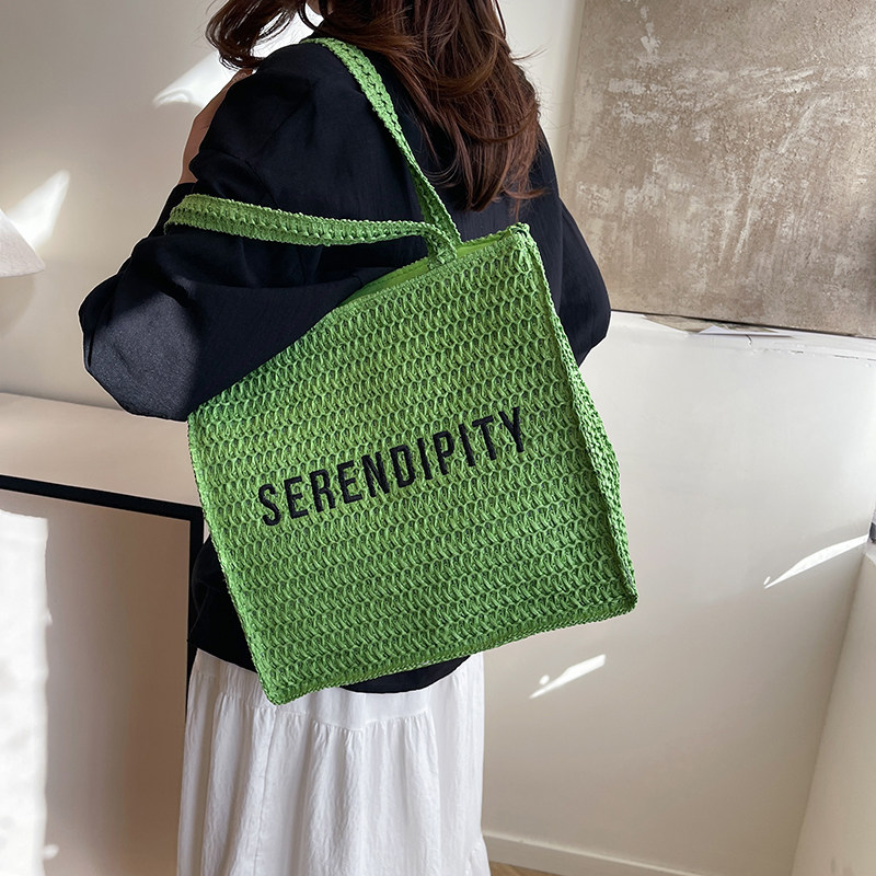 字母简约大容量单肩手提包2026春季新款时尚女士托特腋下包包女,淘宝优惠券,粉丝福利购,淘宝优惠卷