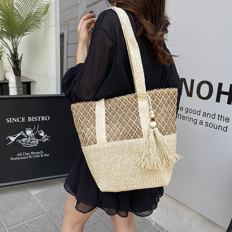 海边沙滩度假草编包包女式2026新款编织包通勤单肩包大容量托特包,淘宝优惠券,粉丝福利购,淘宝优惠卷