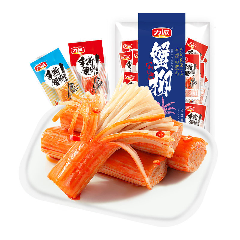 力诚手撕蟹肉棒蟹味棒即食解馋海鲜 力诚隆祥蟹系列