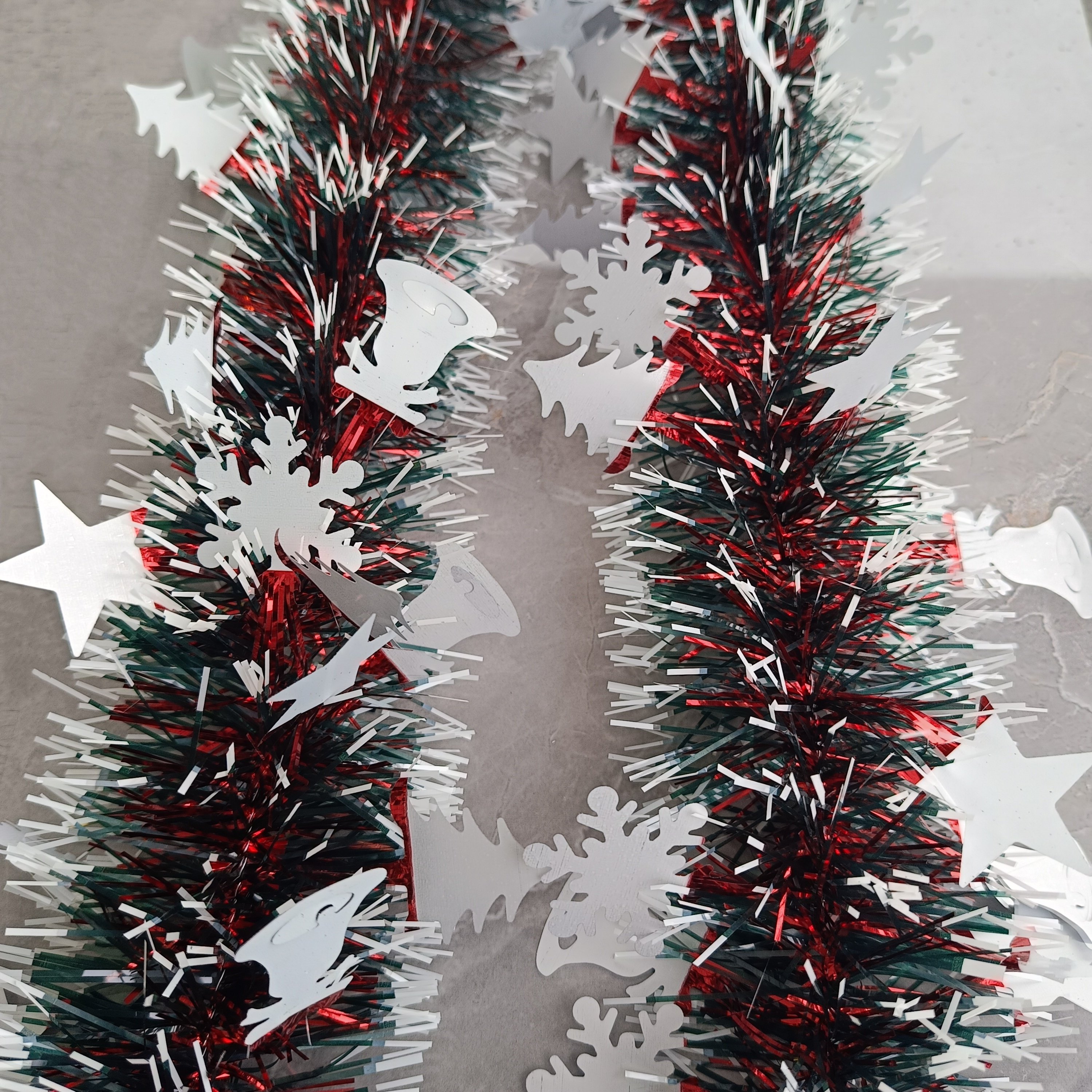 （10条）圣诞节装饰彩条墨绿藤条彩带圣诞树挂饰毛条创意氛围饰品,淘宝优惠券,粉丝福利购,淘宝优惠卷