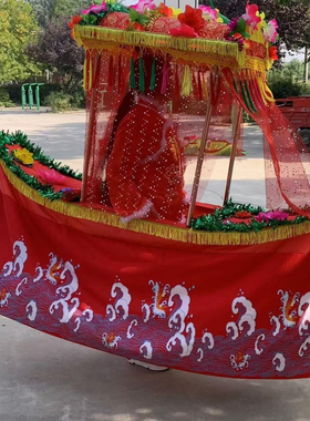 旱船道具花轿不锈钢旱船彩船花船采莲船灯光旱船服装表演社火道具