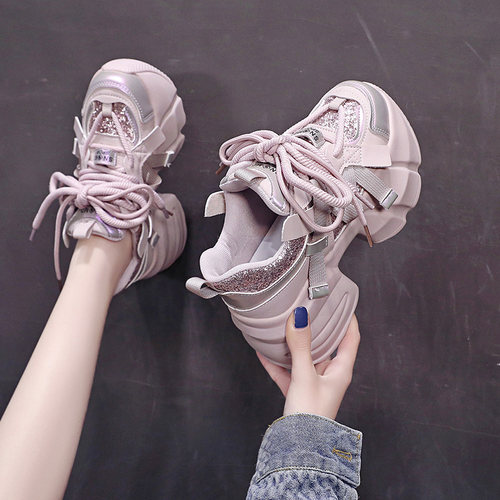 老爹鞋女2025新款春秋女鞋增高厚底休闲女士鞋子百搭爆款运动潮鞋 - 图1