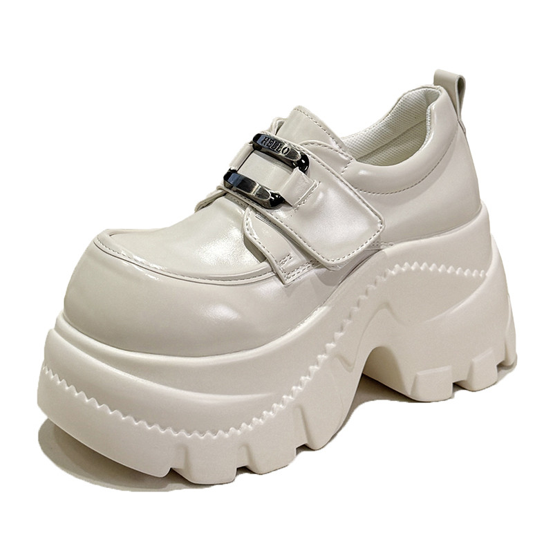 欧货厚底9cm增高乐福鞋女2026春新款皮带扣单鞋魔术贴松糕小皮鞋,淘宝优惠券,粉丝福利购,淘宝优惠卷