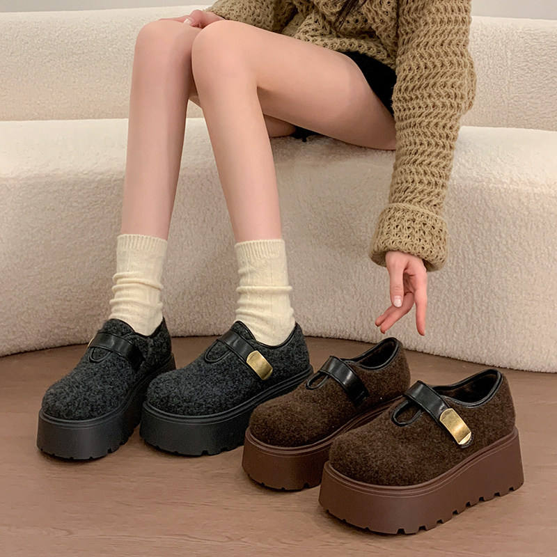 厚底灰色勃肯鞋女鞋子2025新款秋冬加绒保暖雪地靴棉鞋休闲乐福鞋,淘宝优惠券,粉丝福利购,淘宝优惠卷