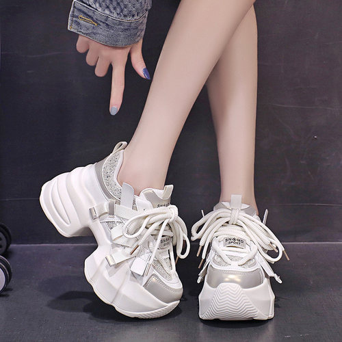 老爹鞋女2025新款春秋女鞋增高厚底休闲女士鞋子百搭爆款运动潮鞋 - 图3