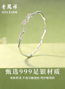 老凤祥999足银莫离银手镯女款