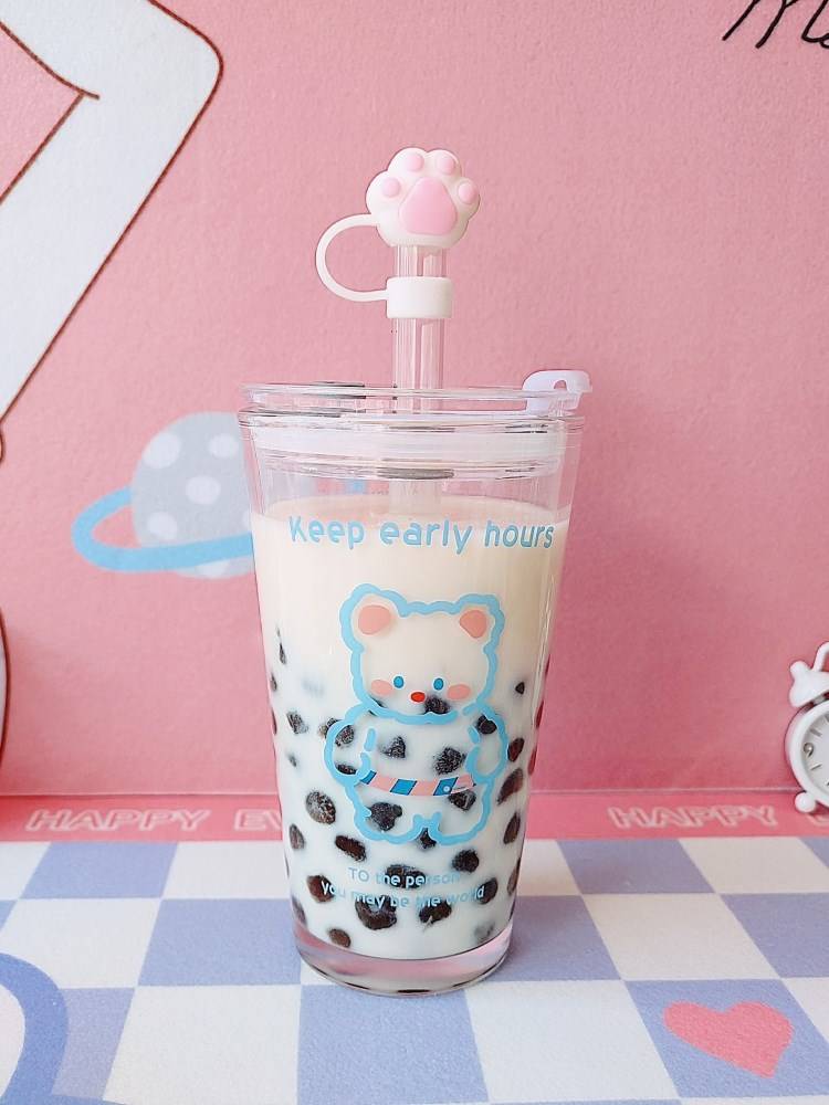 珍珠奶茶专用加粗玻璃吸管杯风高颜值可爱学生水杯可重复使用