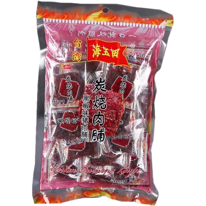 海玉田炭烧肉脯黑椒XO酱叉烧口味可选袋装肉零食100g*2包一组包邮 - 图3