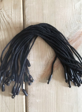 子弹头吊粒牌绳服装加粗棉蜡线订做现货黑色手穿配件圆形麻绳空白