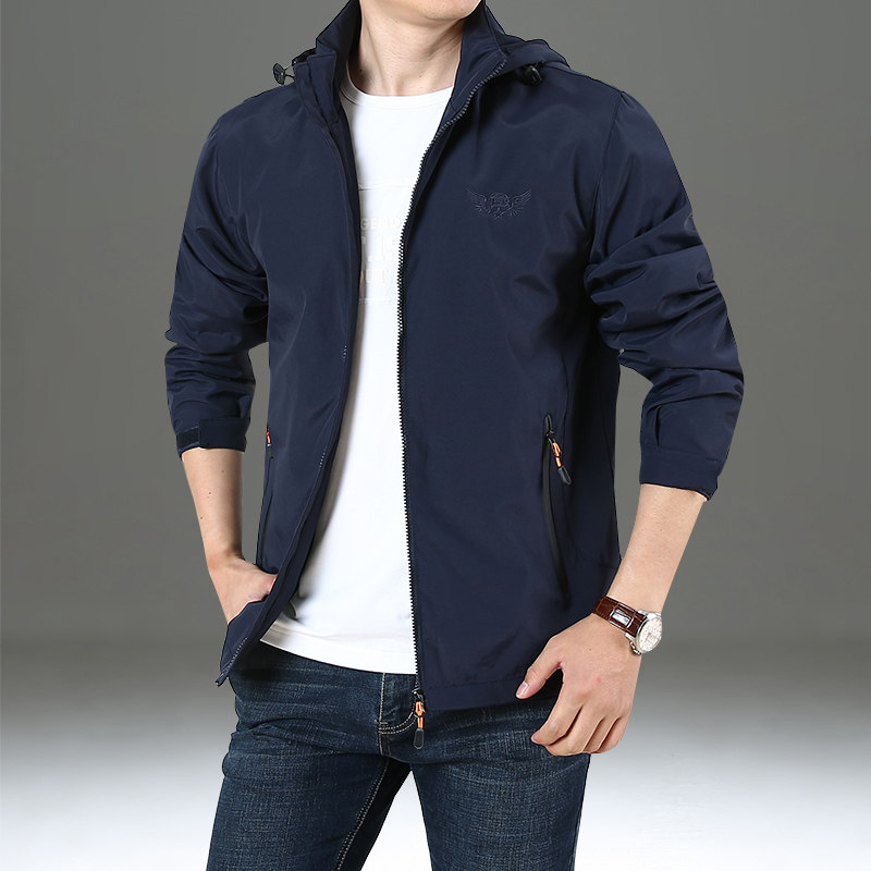 吉普盾男2020春秋宽松户外冲锋风衣 七喜服饰夹克