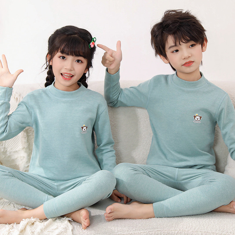 羊绒蚕丝半高领舒绒保暖内衣套装男女童中大童学生青少年秋衣秋裤,淘宝优惠券,粉丝福利购,淘宝优惠卷