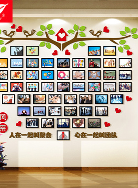 心形墙贴团队风采展示墙照片墙