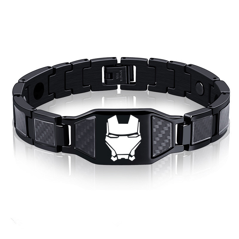 英雄联盟手链复仇者联盟4英雄归来黑豹钢铁侠手链男钛钢手环游戏配饰免费刻字
