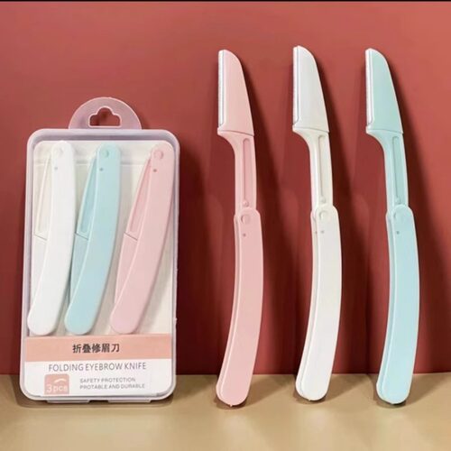 三件套折叠式修眉刀防刮伤安全型初学者女用剃眉刮眉毛刀片全套装 - 图0