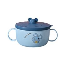 AY35 stainless steel home rice bowls baby children elementary school children with cover lunch box cute new soup bowls suit canteen