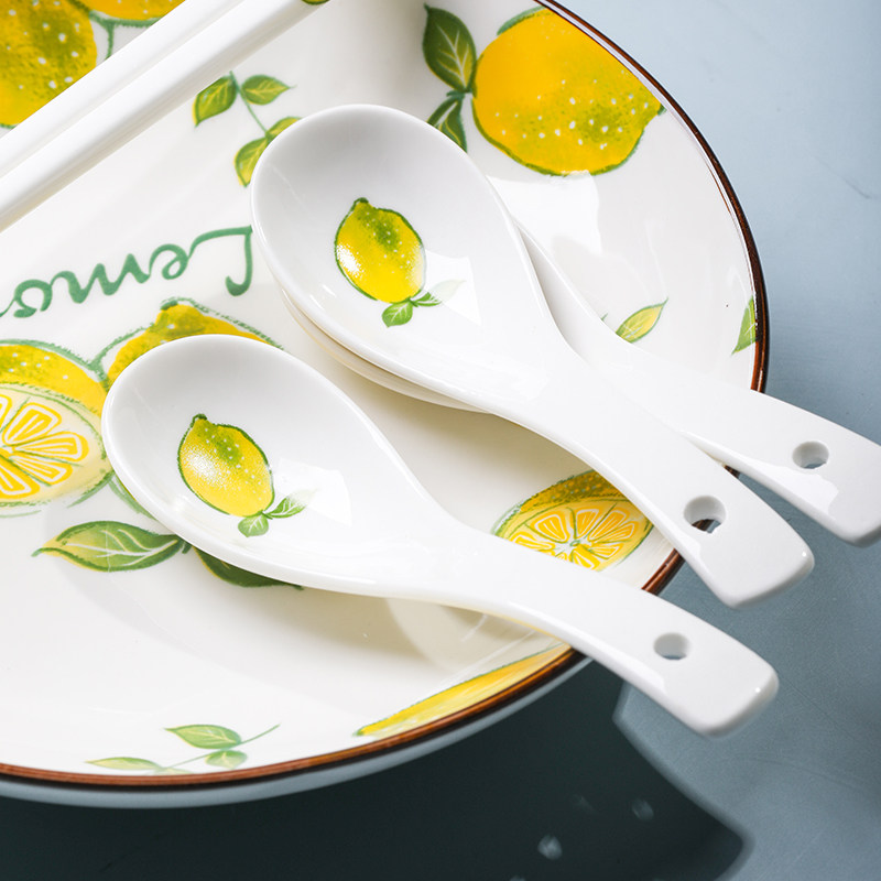 家用陶瓷创意可爱勺子 小汤匙甜品搅拌调羹陶瓷小调羹 汤勺瓷瓢羹