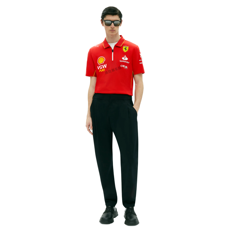 f1赛车服24新品窝法车队夏季短袖POLO衫速干男士运动上衣可定制 - 图2