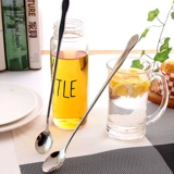 2 из нержавеющей стали длинные ложки шпины маленькая ложка приправляющая кофейная ложка Распространена творческая ледяная ложка десертные медовые ложки