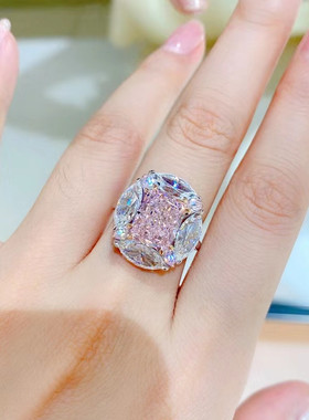 泡泡糖鸽子蛋粉钻戒指镶嵌