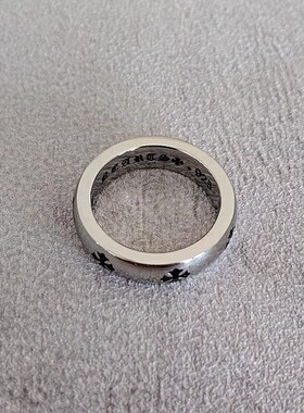 欧美朋克风克罗伈十字花复古教父摇滚风戒指手工银光指环