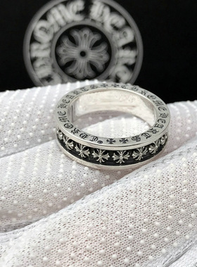 朋克风克罗伈十字花复古欧美教父摇滚风戒指