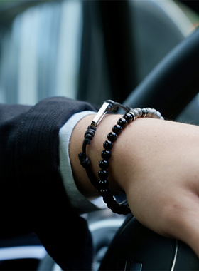 Tateossian男士黑玛瑙创意手链