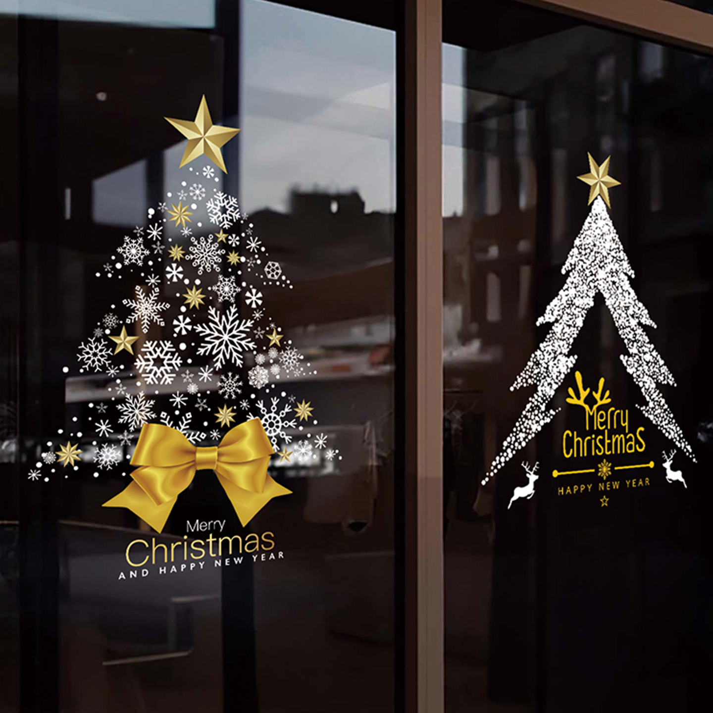 2026新年圣诞节装饰品静电贴圣诞树橱窗贴玻璃门贴纸场景布置挂件,淘宝优惠券,粉丝福利购,淘宝优惠卷