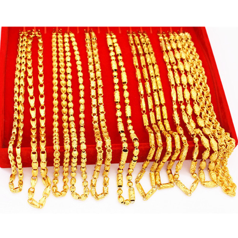 久不掉色仿真假黄金泰国男沙金项链 梦福雅项链