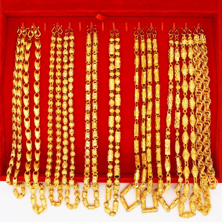 久不掉色仿真假黄金泰国男沙金项链 梦福雅项链