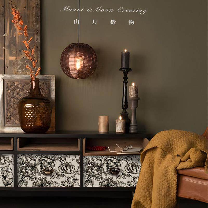 VPR玫瑰法式复古墙贴纸房间装饰衣柜贴柜子自粘家具翻新壁纸,淘宝优惠券,粉丝福利购,淘宝优惠卷