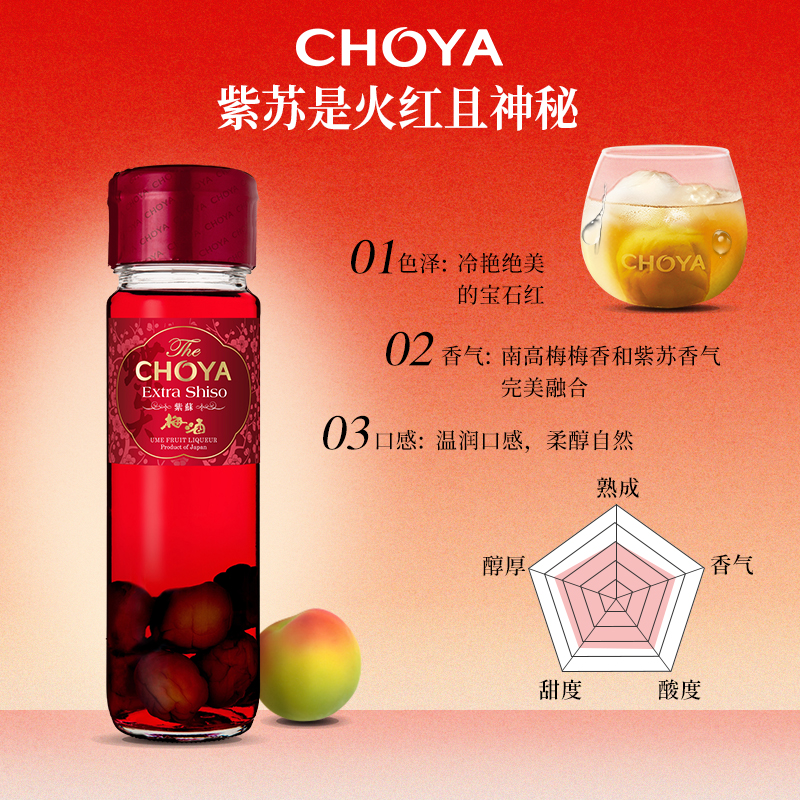 CHOYA蝶矢紫苏典藏本格梅酒俏雅梅子酒青梅酒日本进口17度700ml - 图0