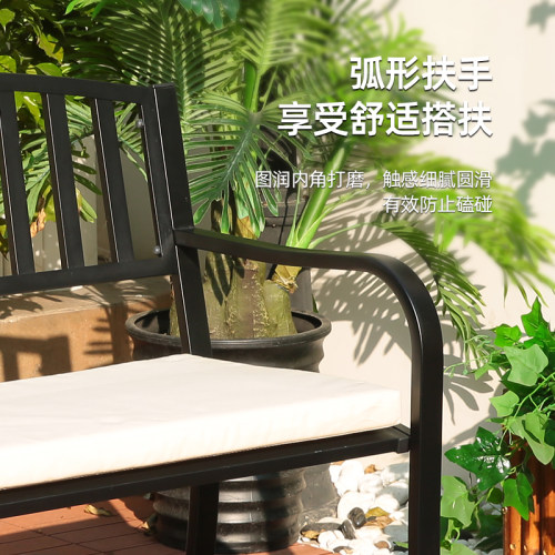 公园椅户外长椅欧式休闲座椅庭院别墅花园靠背椅铁艺广场双人凳子 - 图3