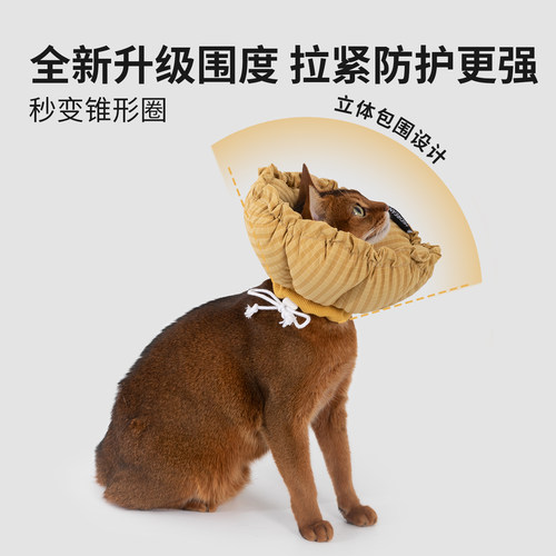 HiDREAM伊丽莎白圈头套猫咪狗狗绝育术后防舔脚 挠耳朵宠物耻辱圈 - 图0