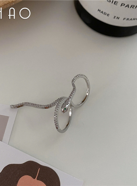 暗黑风网红蛇形开口可调节戒子