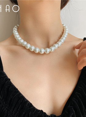 气质复古时尚珍珠项链女