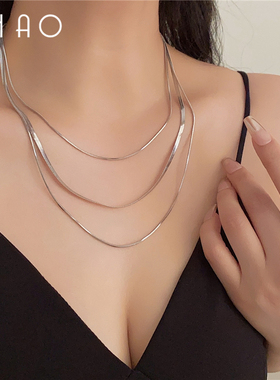 浮光空灵 超仙设计感多层叠戴金属蛇骨链个性配饰 小众高级感项链