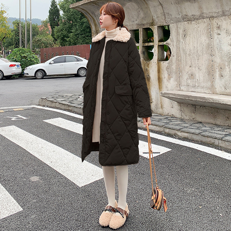 菱格羊羔毛领冬季2021新款韩版棉服 淮慕霏棉衣/棉服