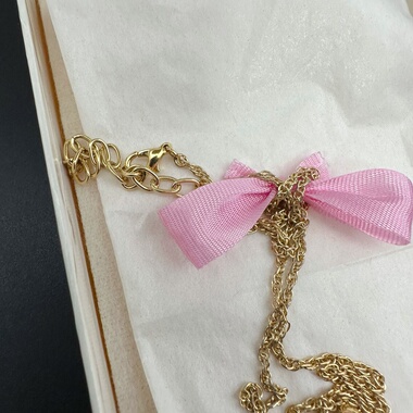 中古饰品女士锁骨链蝴蝶结项链老货复古套装项链