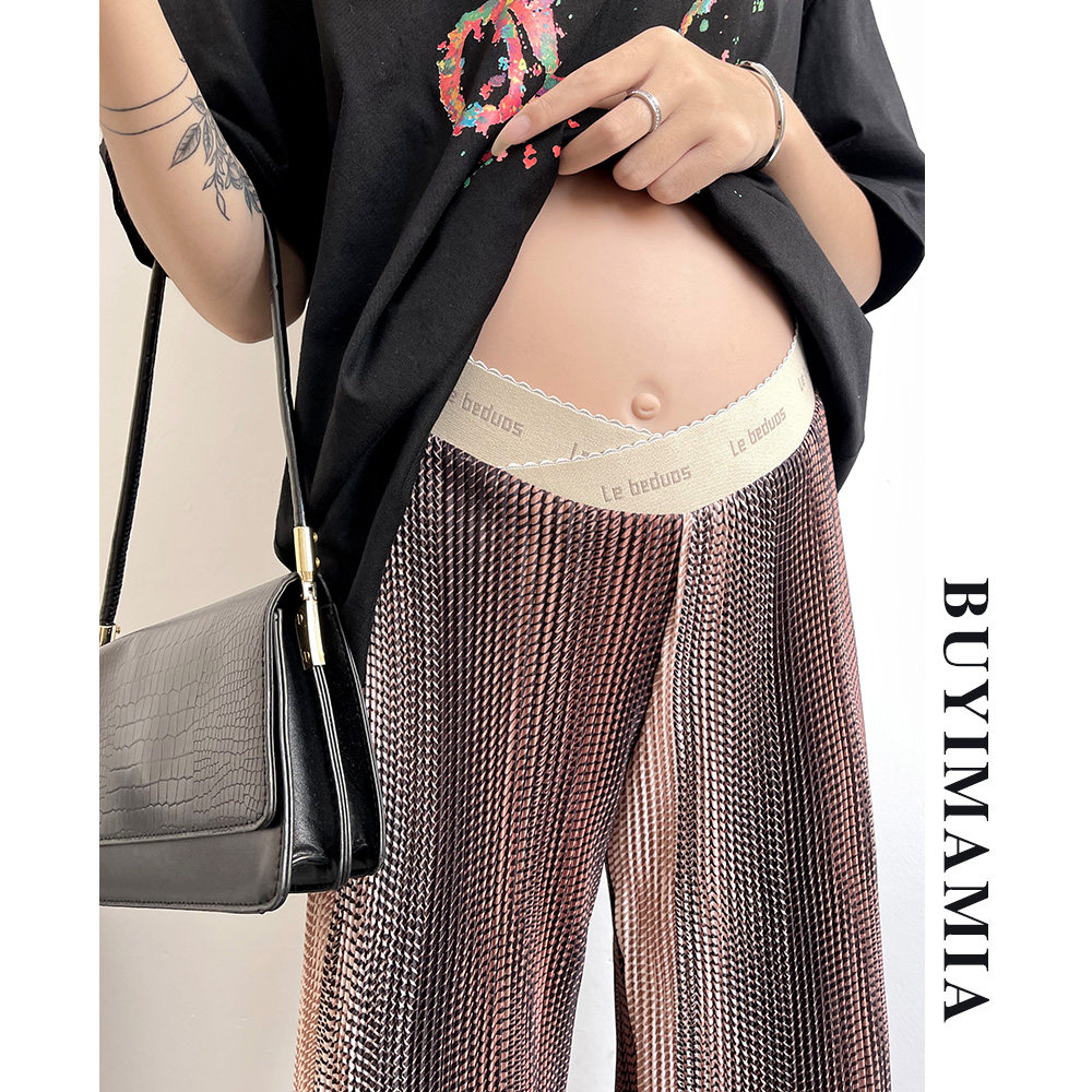 低腰孕妇阔腿裤子春秋季外穿打底裤 布衣妈咪孕妇阔腿裤