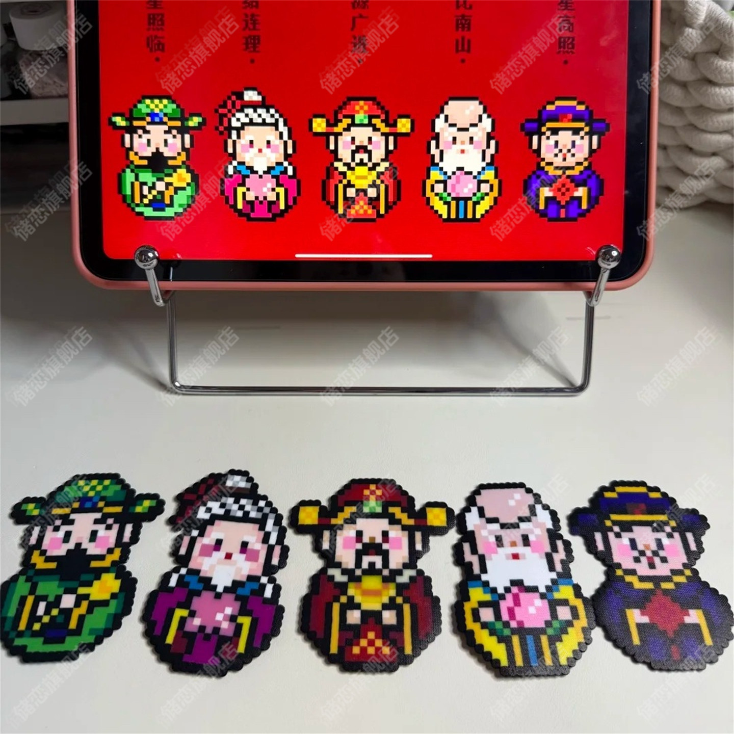 五福临门拼豆相框财神实木展示框手工摆件五路福禄寿喜财拼豆相框,淘宝优惠券,粉丝福利购,淘宝优惠卷